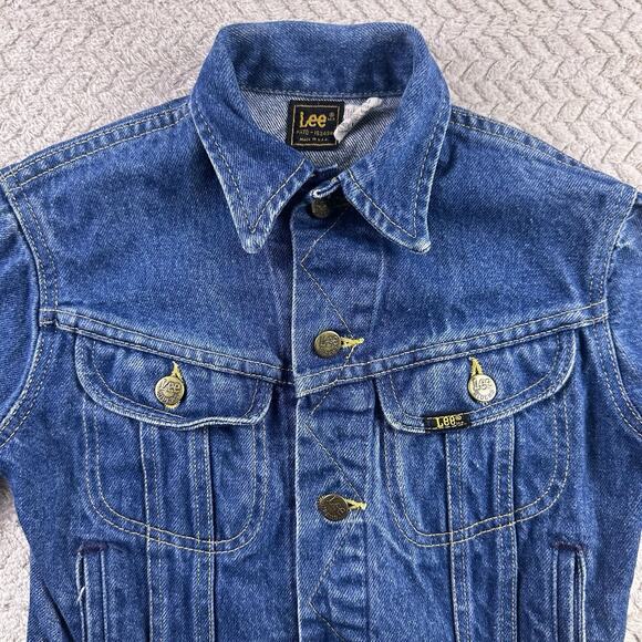 Vintage Trucker Jacket Lee Denim Youth size 10 Union Made In USA Retro 90’s 80’s - Picture 5 of 16